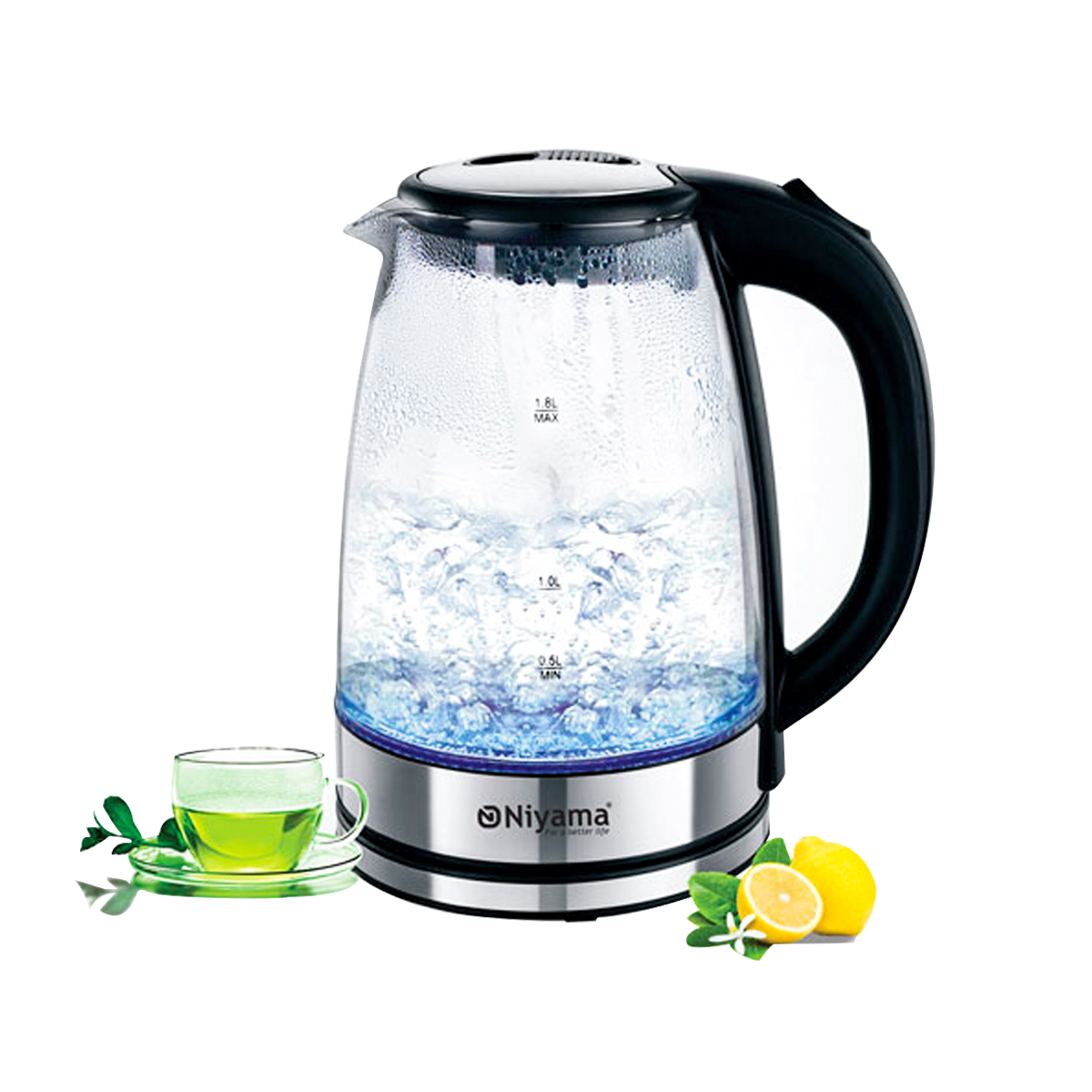 Niyama Transparent Glass Electric Kettle