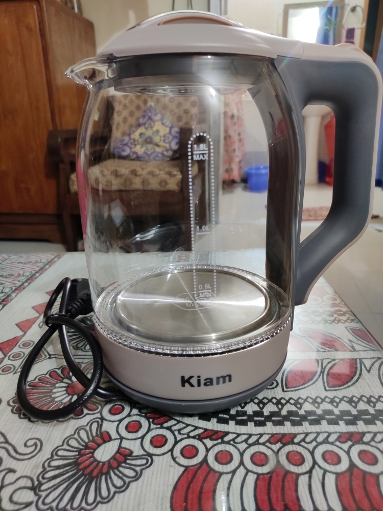 kiam Crystal Glass Electric Kettle - 1.8 Litre