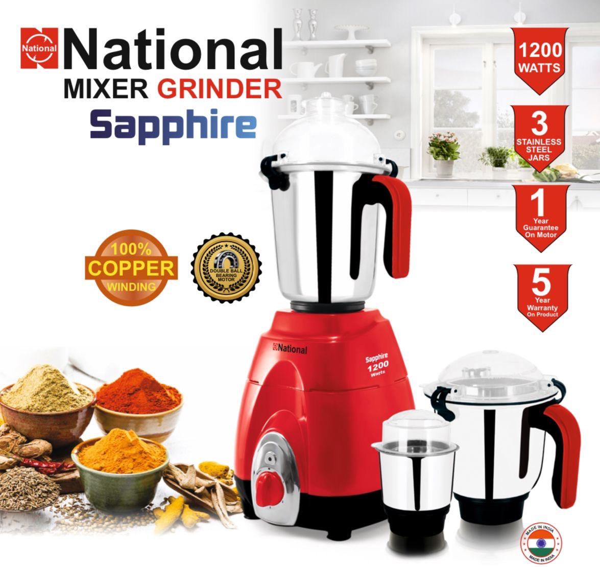 National Mixer Grinder Sapphire 1200 Watts