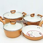 Kiam 7pcs Set Super Ceramic Nonstick Cookware Brown