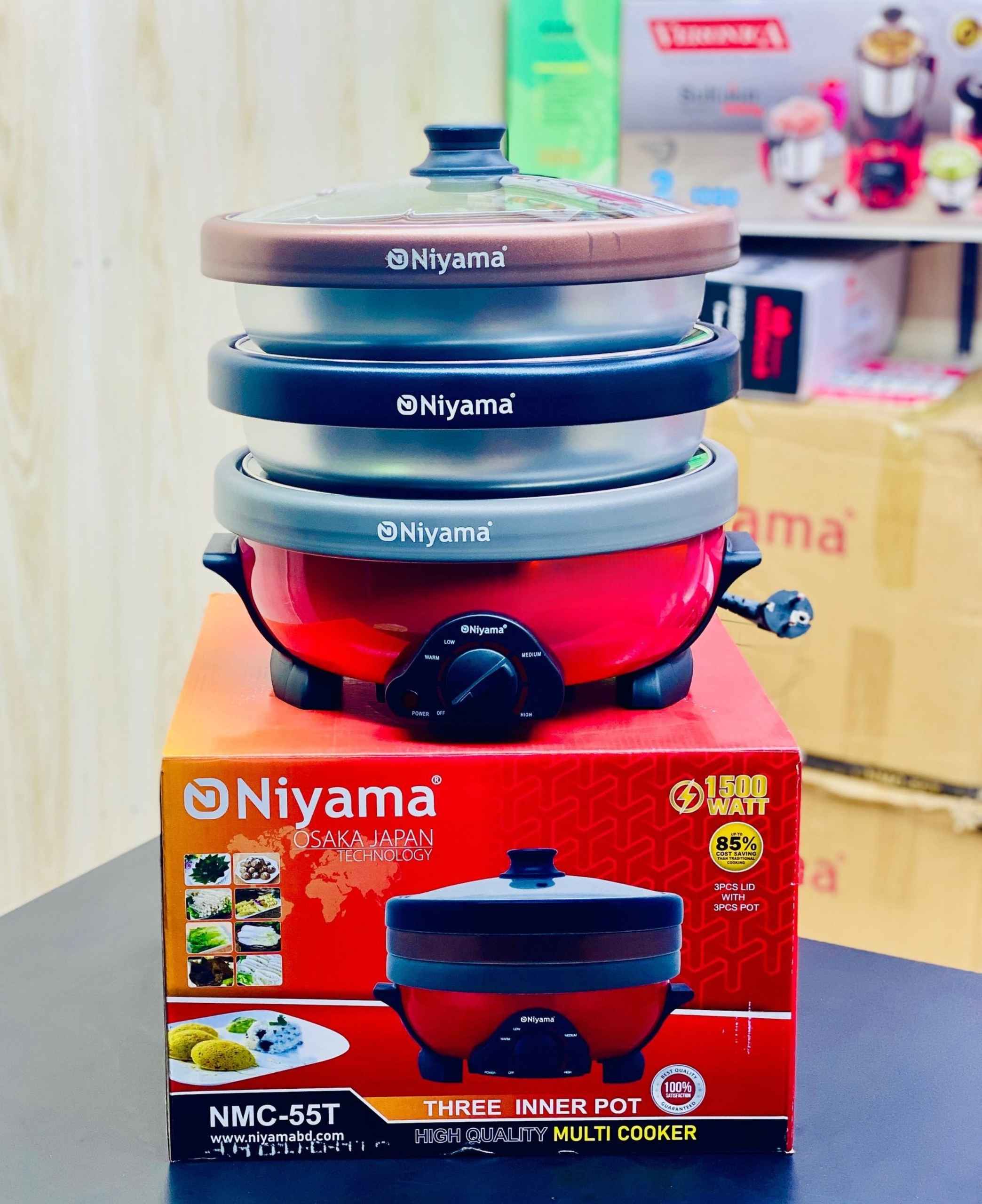 Untitled-design-12_11zon নিয়ামা জাপানি ইলেকট্রিক রোবট কুকার (৩ হাড়ি) ৫.৫ লিটার৩ ডাকনা - Image 1