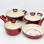 Kiam 7pcs Set Super Ceramic Nonstick Cookware Red