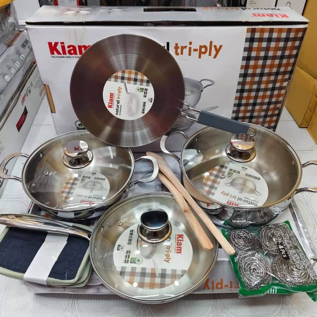 kiamstel7pcscookingset Kiam 7 pcs Steel Cooking Set - Image 1