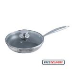 KIAM 26CM Tri-Ply Hi-Tech Stainless Steel Frypan – 2L Capacity SUS304 Food-Grade Stainless Steel – স্বাস্থ্যসম্মত, জং-প্রতিরোধী ও টেকসই 🔥 Tri-Ply Hi-Tech Construction – ৩ স্তরের বডি তাপ সমানভাবে ছড়িয়ে দ্রুত রান্না করে 🍳 26CM Diameter | 5CM Height | 2L Capacity – পরিবারের জন্য পারফেক্ট Frypan 🌿 Healthy Cooking Surface – কম তেলে রান্না, বেশি স্বাস্থ্য 💪 Heavy Duty Base – বিকৃতি প্রতিরোধী ও দীর্ঘস্থায়ী 🧽 সহজে পরিষ্কারযোগ্য ও স্ক্র্যাচ-রেজিস্ট্যান্ট ফিনিশ ⚡ Gas, Induction ও Electric Stove Compatible 🛡️ ওয়ারেন্টি: ৫ বছর