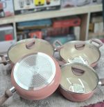 Kiam 7 Piece Dusty Pink Ceramic Coating Granite Non Stick Cookware Set (Induction Cooker Supported) : - Image 3