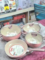 Kiam 7 Piece Dusty Pink Ceramic Coating Granite Non Stick Cookware Set (Induction Cooker Supported) : - Image 4