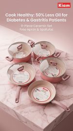 Kiam 9Pcs Pink Ceramic Cooking Set - Image 2